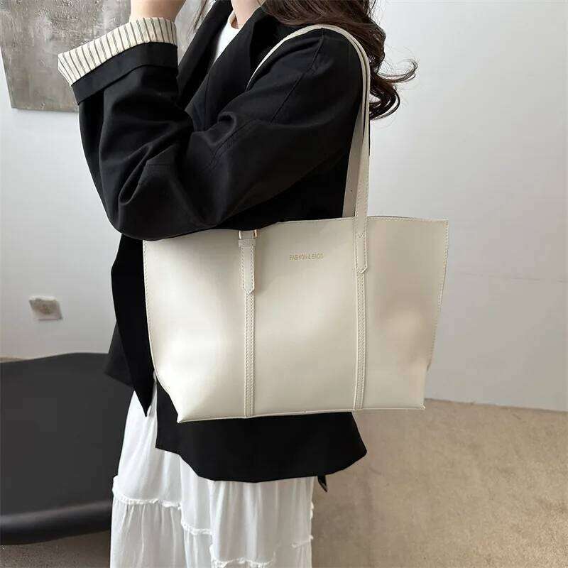 Large Capacity Women's Bag Soft Leather Tote Bags Casual Versatile Single Shoulder Handbag Mommy Handbags 2025 Autumn and Winter XJ260310