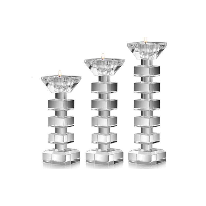 Nordic Crystal Glass Candle Holder, Single Head, Dual Purpose, Wedding Decor, Candelabra, Coffee Table, Centerpieces, Home Decor H260310