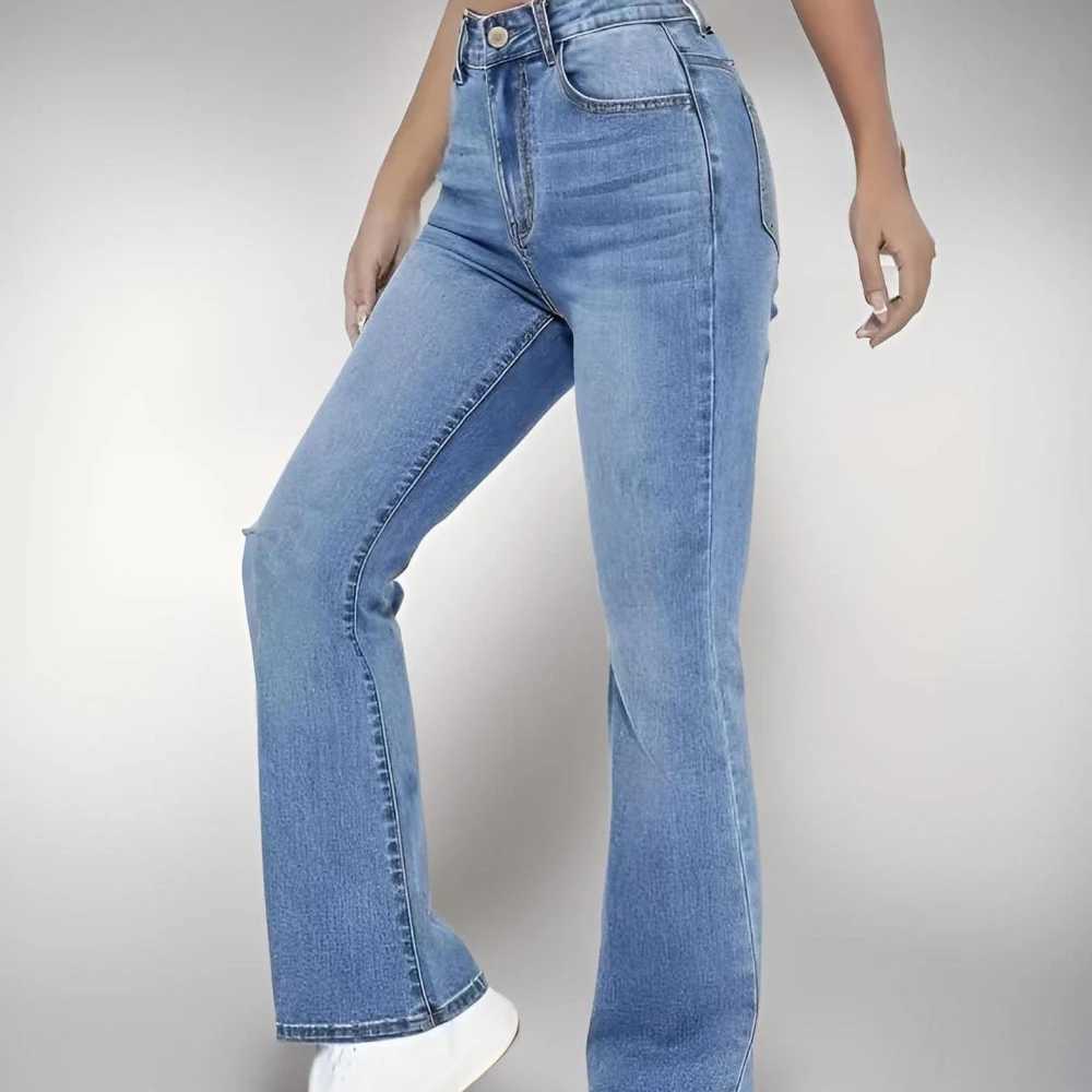 New womens hot jeans slimming European and American style casual versatile high waist washed Denim trousers for women M260310