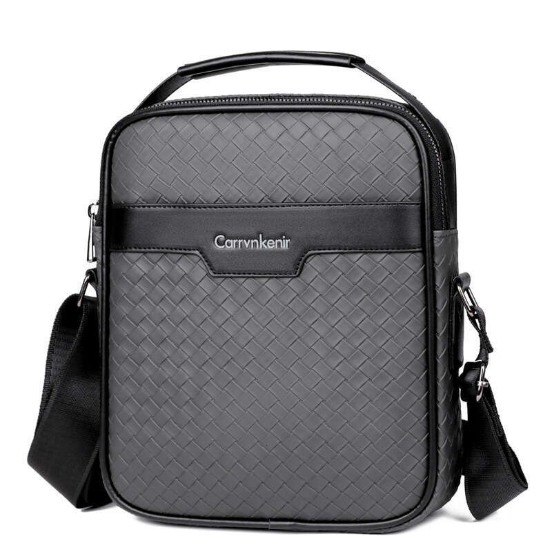 Cross Border Shoulder Bag With Woven Pattern Business Briefcase Crossbody Bag Trendy Men S Travel Backpack High Quality Luxury Bag