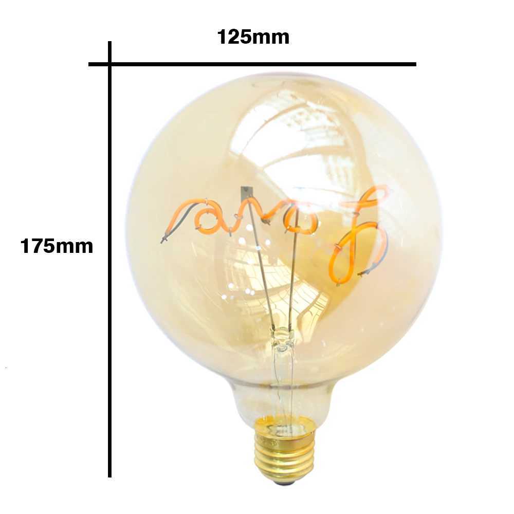 Vintage LED Edison Light Bulb E27 220V G125 LOVE Filament Retro Bulb Lamps For Home Festival Holiday Wedding Indoor Decor Light H260310
