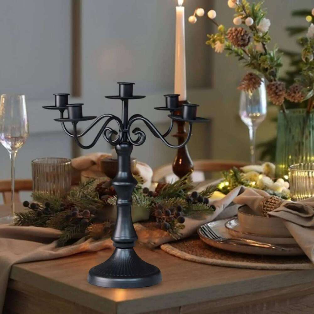 Multi Arm Candelabra Candle Stand Club Wedding Home Centerpiece Candlestick Holder Iron Candelabrum for Anniversary Christmas H260310