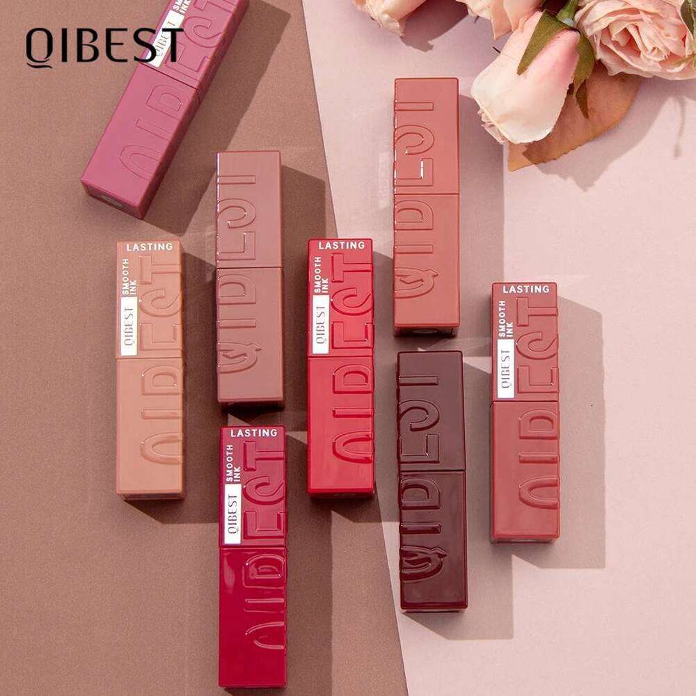 QIBEST Watery Glaze Moisturizing Long Lasting Sexy Red Liquid Lipstick Mirror Glossy Lip Gloss Tint Cosmetic For Women Z260310