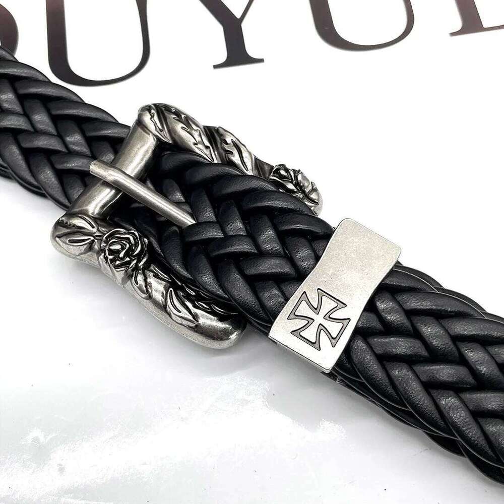 Fashion Erd Cross Melancholic Second-generation Design High Quality Braided Punk Belt for Men Women H260310