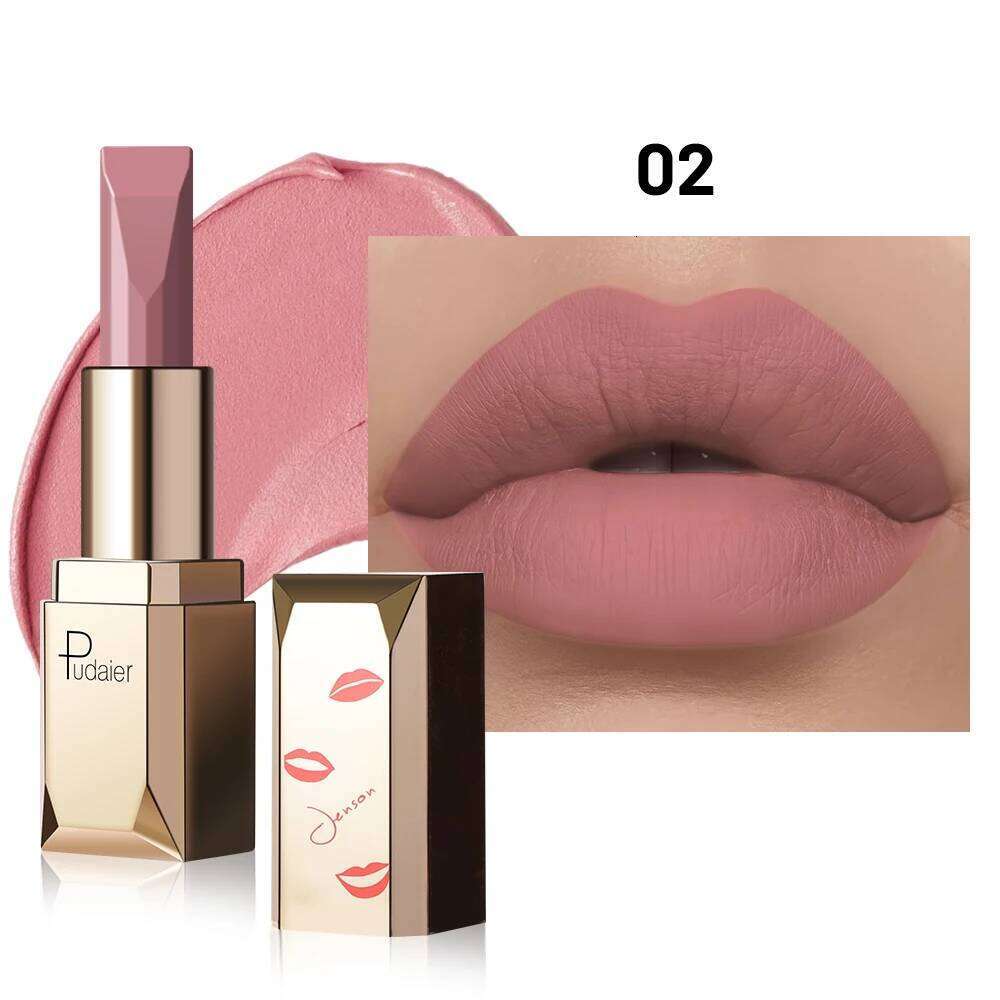 Matte velvet matte lipstick - smooth and light. High pigment, long-term wear, non-drying formula. Long-lasting stain resistance, Z260310