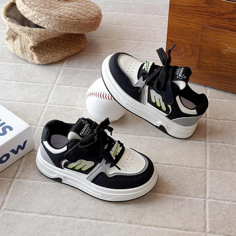 Free shipping Kids Shoes Boy Sneakers Girl Toddler Fashionable children's shoes Black Baby Skateboard Athletic Outdoor Sports Trainers Children y