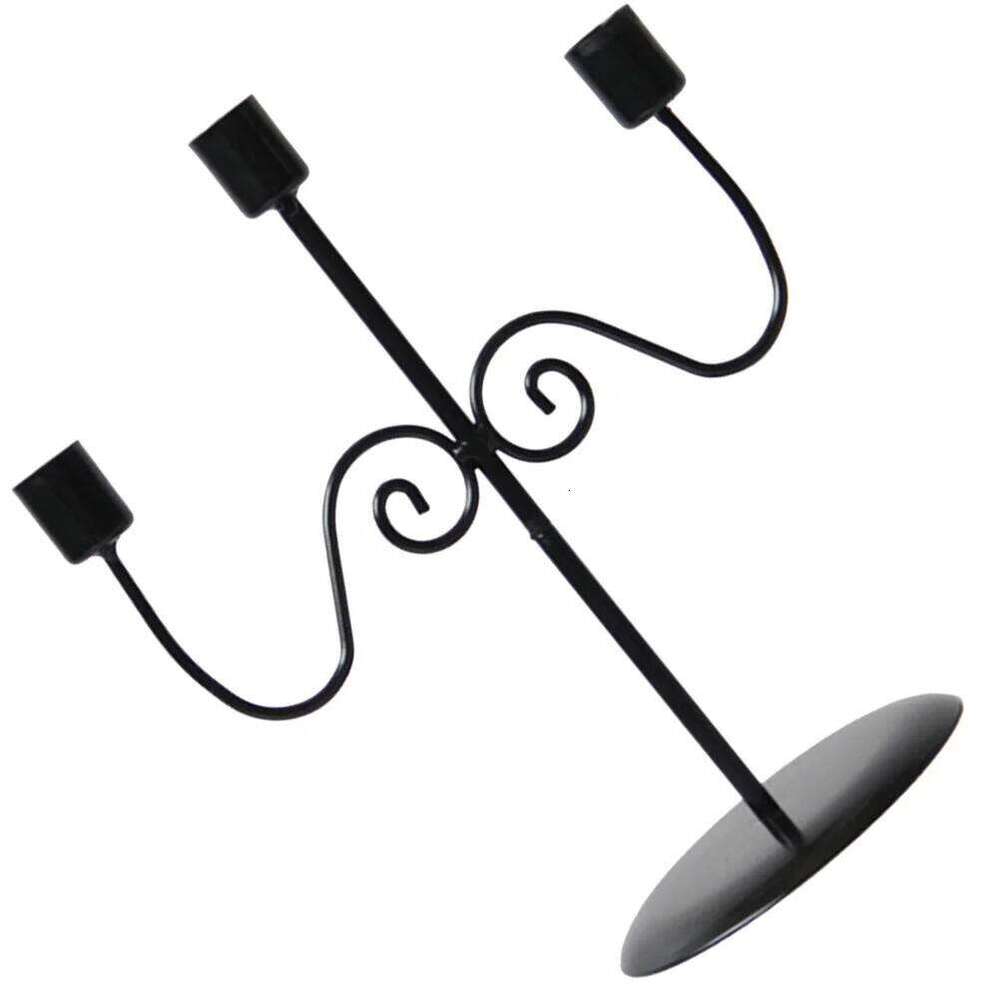 Desktop Metal Candelabrum 3-Arms Design European Style Stand For Home Decor Tabletop Ornament Iron Vintage H260310