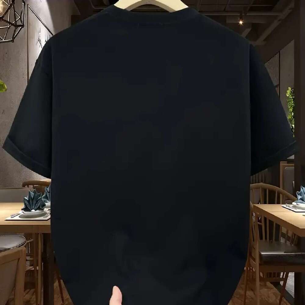 Men's Summer Cotton Fashion Casual Sports Loose Calvin Pattern Printed Round Neck Short Sleeve T-Shirt Top