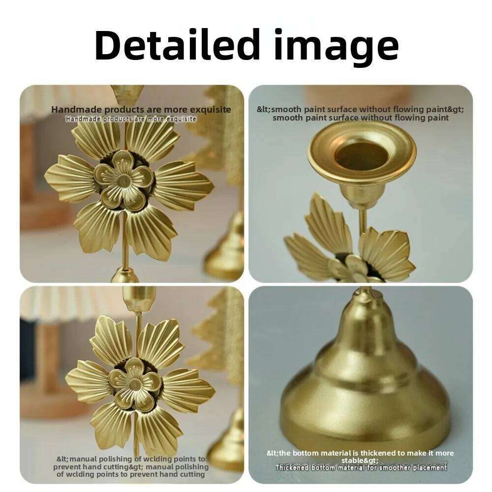 Romantic Retro European Style Candlestick Iron Holder Candle Stand Ornaments Decor Table Decoration Home H260310