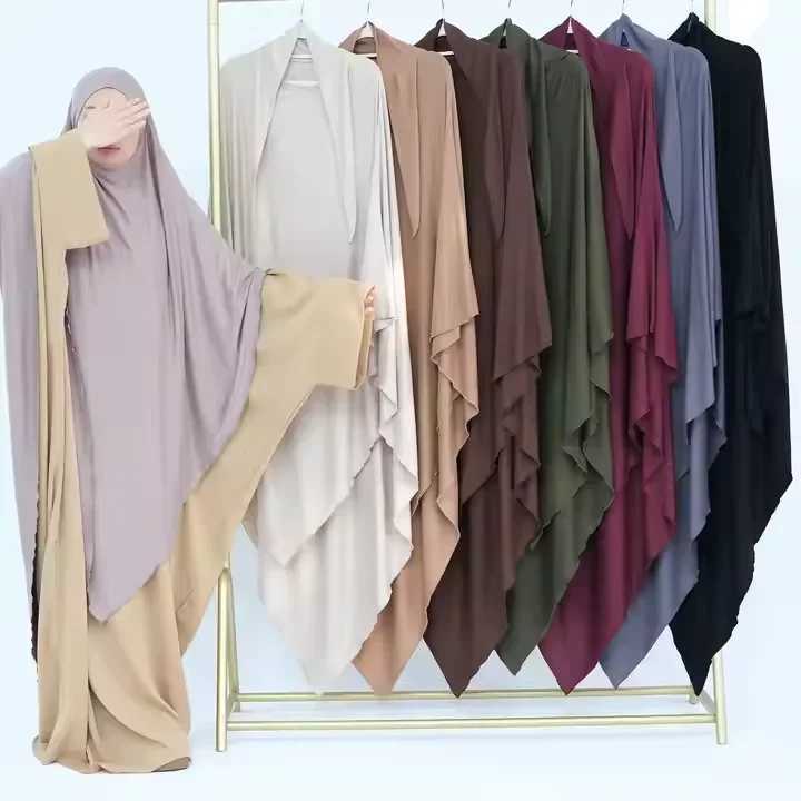 Modal Jersey Khimar Ramadan Hijab Prayer Garment Long Headscarf Muslim Women Islam Clothing Eid Djellaba Turkey Abaya Dress 2025 X260310