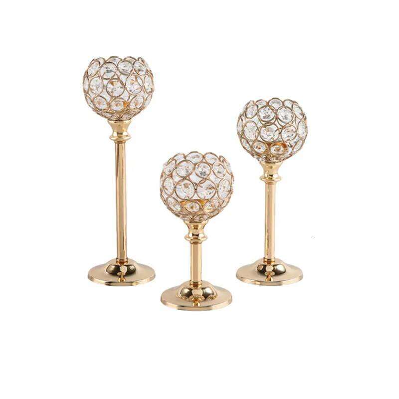 Creative crystal spherical candlestick ornaments for gatherings, parties, weddings, home celebrations, and candlelight dinners H260310