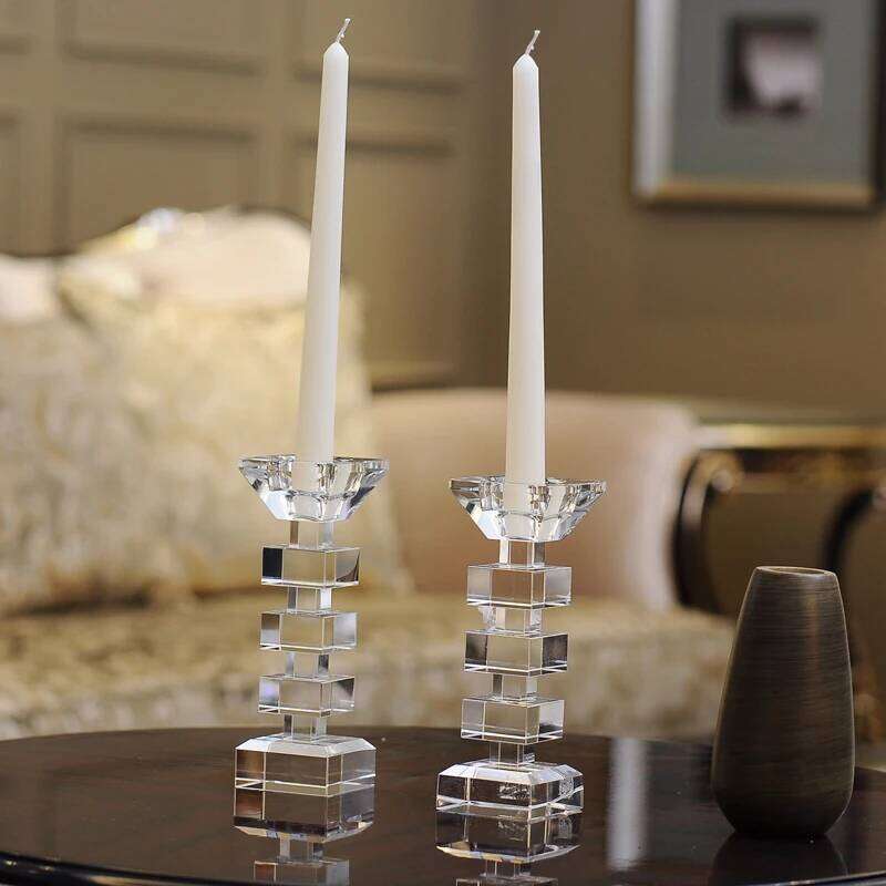 Nordic Crystal Glass Candle Holder, Single Head, Dual Purpose, Wedding Decor, Candelabra, Coffee Table, Centerpieces, Home Decor H260310