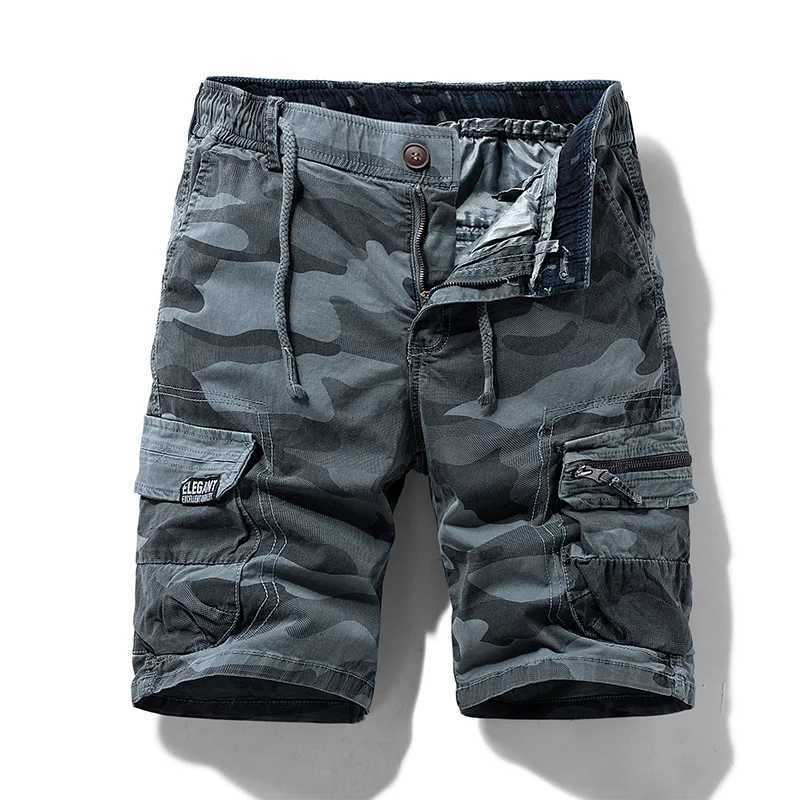 New Summer Men Cotton Cargo Camouflage Shorts Men Clothing Casual Breeche Bermuda Beach Jogger Shorts Male Hot N260310