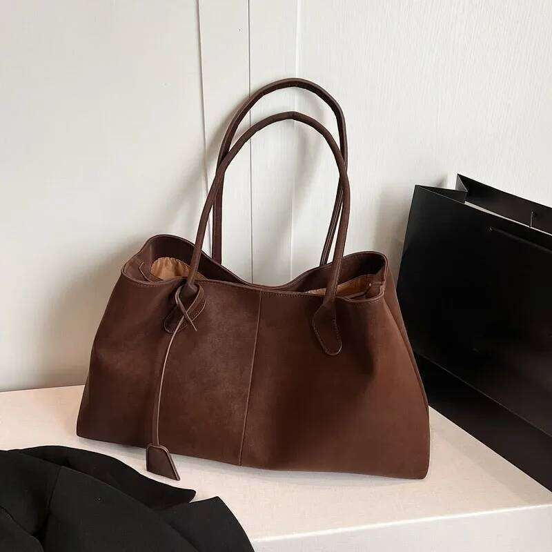 Faux Suede Solid Color High Quality Fashionable Versatile Handbag 2026 Women's Product Hot Selling Large Capacity Shoulder Bag XJ260310