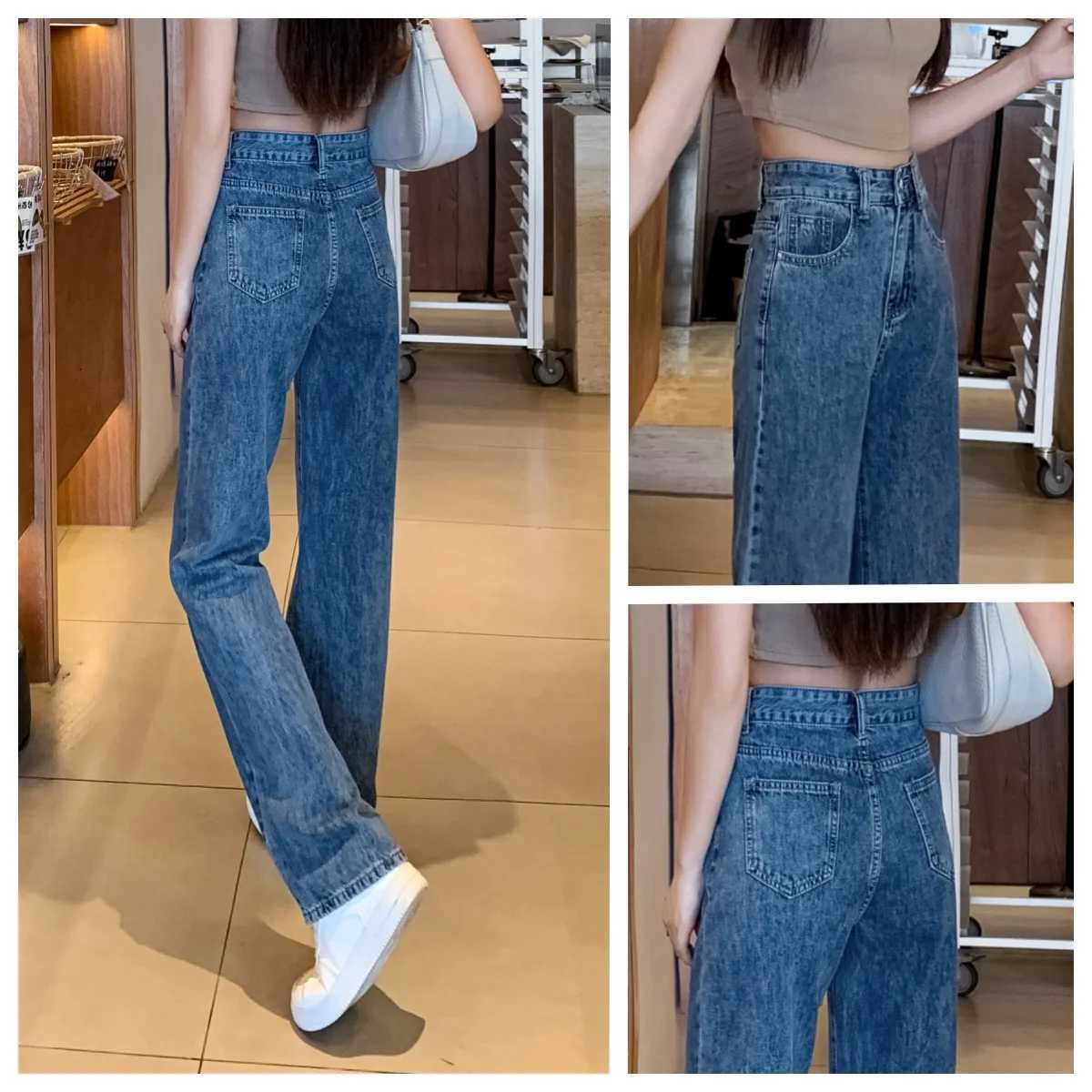 Ladies fashionable narrow straight leg jeans with high waist and slimming effect versatile and fashionable casual pants M260310