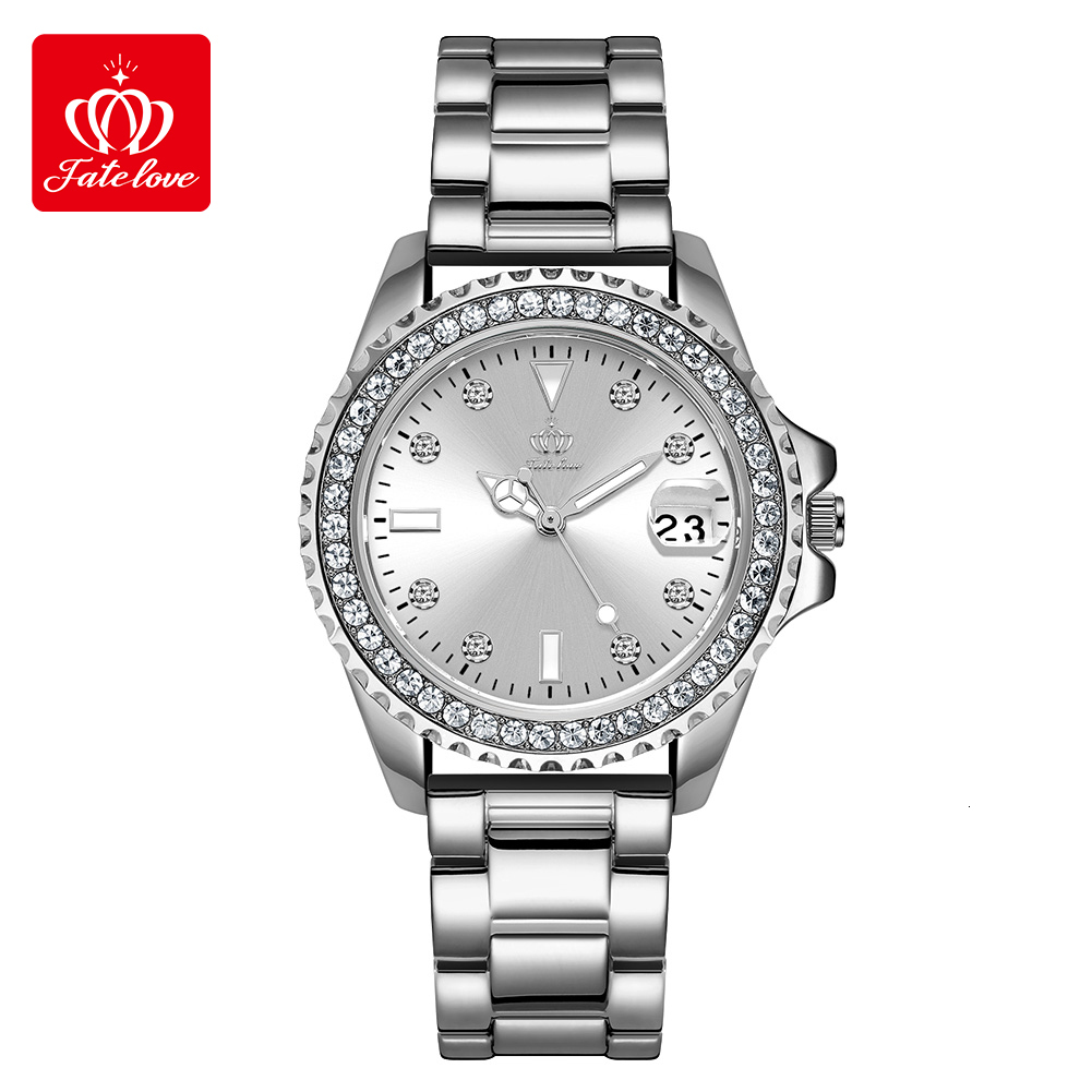 Free Shipping Wholesale Of Ladies' Watches Diamond-encrusted Fashionable Waterproof Watches Men Designer Watches Real-time Calendar Leather Strap