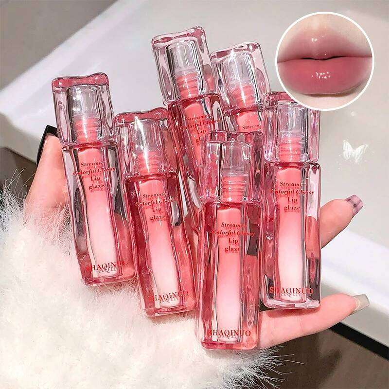 SHAQINUO Shimmering Water-Gloss Lip Gloss: Mirror-Like Shine with Dewy Glass-Lip Effect - Hydrating Formula for a Youthful Z260310