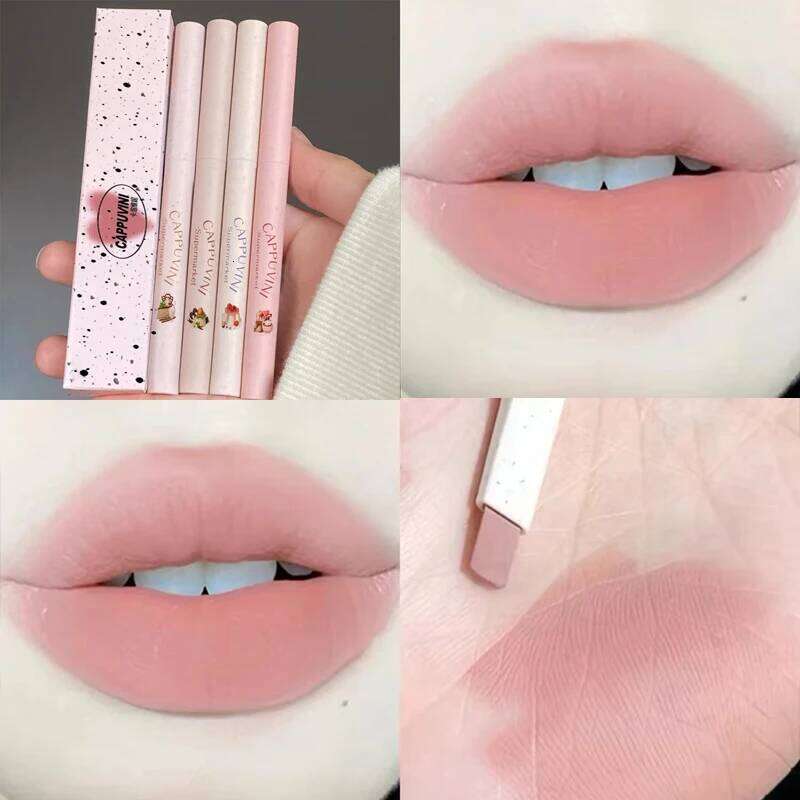 Matte Nude Pink Liner Lipstick Pencil Makeup Long-lasting Waterproof Brown Tint Draw Lip Outline Pen Korean Style Z260310