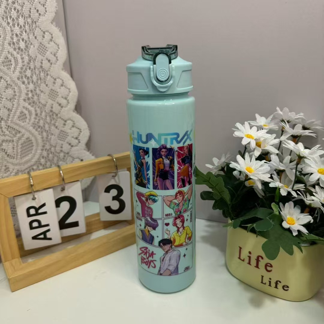 KPop Demon Hunters Water Cup Kawaii Anime Drinking Bottle Huntrix Rumi Mira Zoey Drinking Bottle Sport Shaker Drink Bottle Gifts Z251111-1