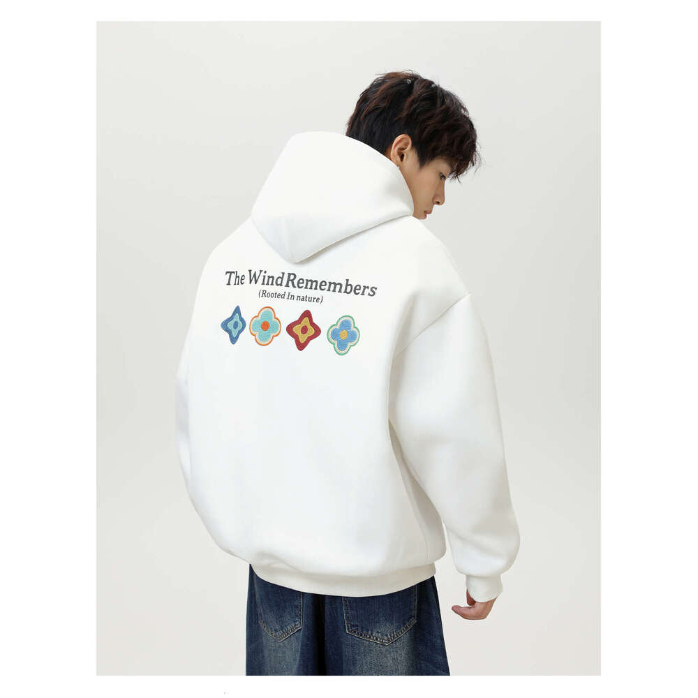 Petal Print American Style For Men, Autumn New Heavyweight Texture Trendy Brand Sports Hoodie Casual Jacket