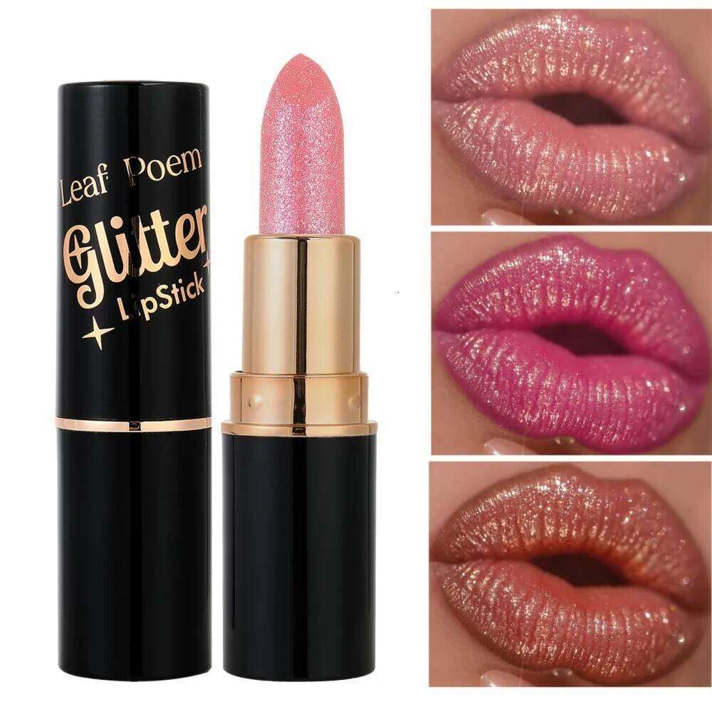 Metallic Glitter Lipstick Dazzling Moisturizing Velvety Sexy Red Gloss Waterproof Matte Diamond Pearlescent Lip Tint Balm Z260310