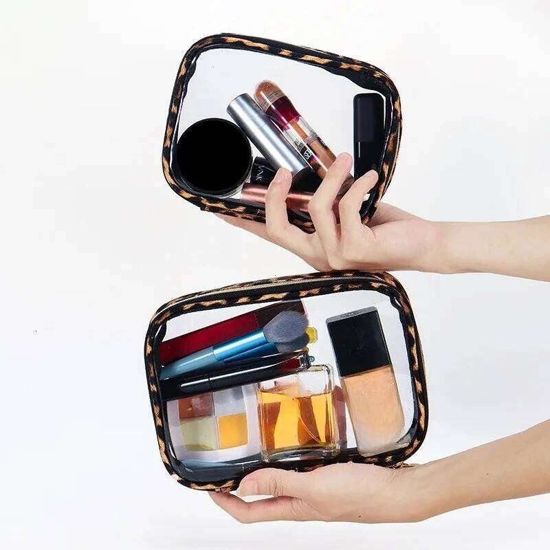 Waterproof Large Capacity Travel Organizer with Zipper Cosmetic Leopard Print Clear Makeup Bag 2025 XJ260310