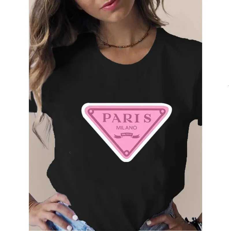 Fashion Paris Printed Short Sleeved Shirt Women Hip Hop Casual T-shirt Short Sleeved Round Neck Casual Top Autumn and WinterT260310