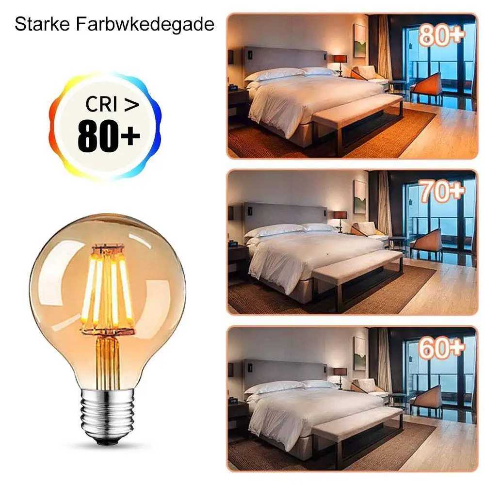 E27 Retro Edison LED Filament Bulb Lamp G80 Dimmable 220V Light Bulb 4W 8W Amber Glass Bulb Vintage Candle Light Home Decor H260310