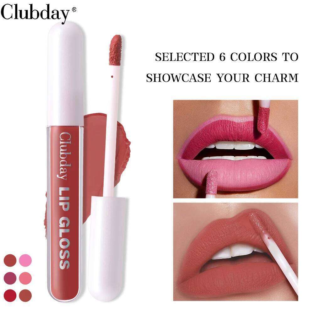 Clubday 6 Colors Velvet Easy Glaze Long Lasting Waterproof Sweatproof No Color Lip Nude Matte Liquid Lipstick Z260310