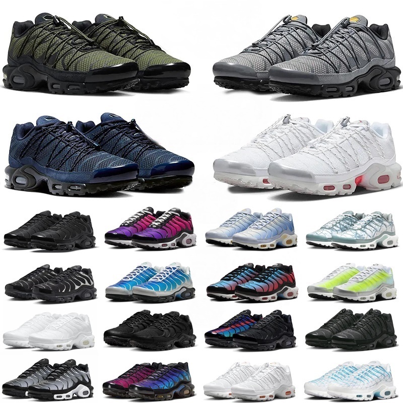 designer Tn Running Shoes tn 3 plus tnss chaussure Fr Toggle Utility Women Triple Black Metallic Silver Reflective Mens shoes Trainers sneakers big size