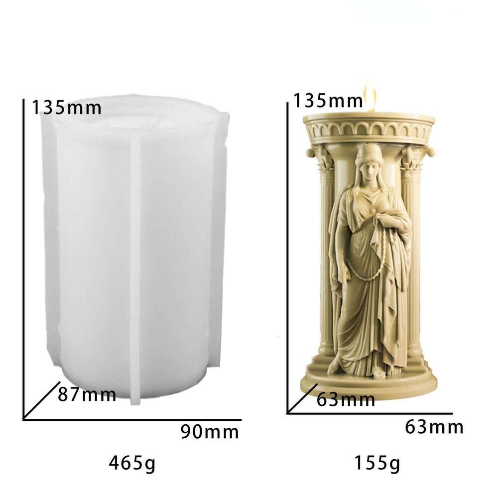The Goddess Athena Candlestick Gypsum Plaster Molds DIY Aromatherapy Holder Cement Concrete Silicone Mould Candle Mold H260310