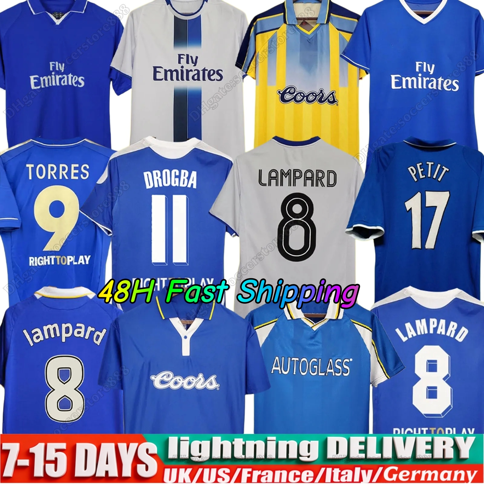 Retro Chelseasea fc Soccer Jerseys CFC Drogba Torres Lampard COLE ZOLA Vialli vintage Crespo Classic Football Jersey Shirts Kit 96 97 99 82 85 87 89 90 03 05 06 07 6668