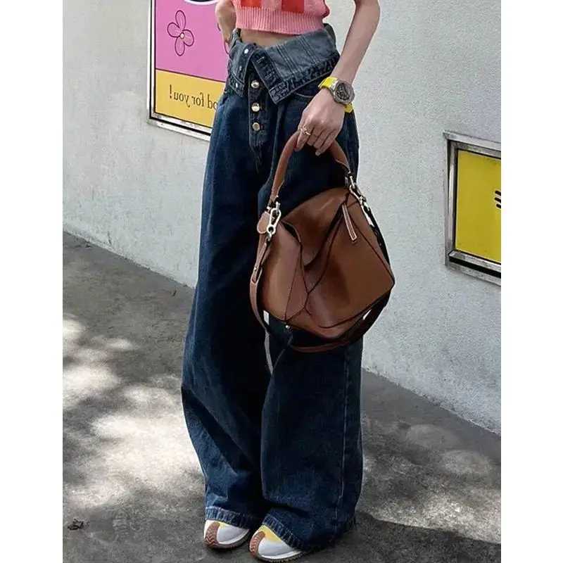 Jeans Women High Waist Vintage Y2K Baggy Jeans Fashion Spring Summer Wide Leg Pants for Teenagers M260310