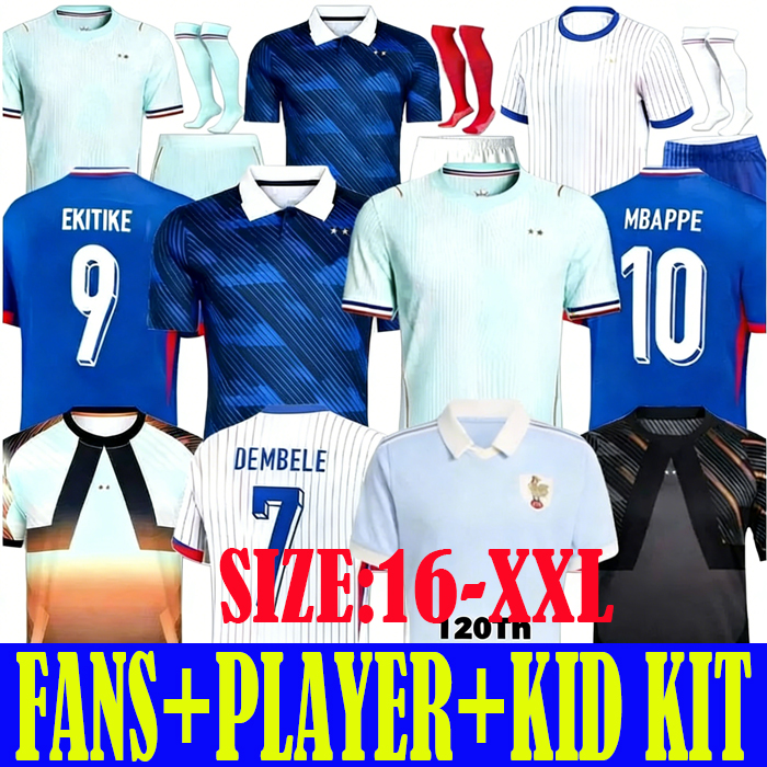 2026 2027 french club MBAPPE DEMBELE soccer jerseys 26 27 GIROUD KOLO MUANI BARCOLA OLISE THURAM DOUE RABIOT 120th Men kids kits socks sets Maillots football 16-XXL