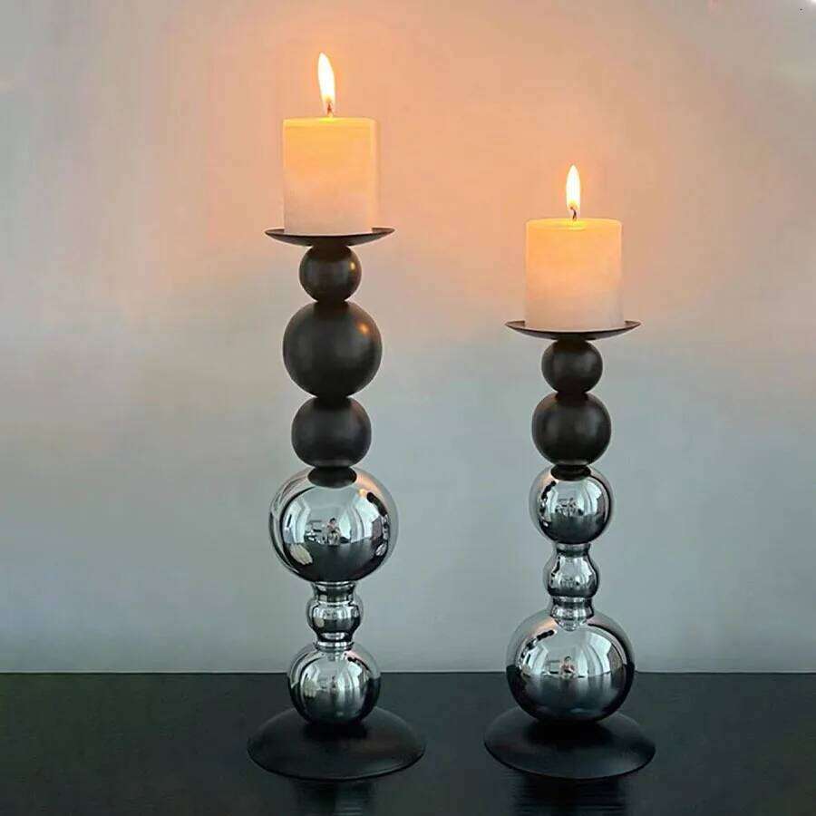 Metal Candle Holder Antique Wedding Bar Hotel Retro Atmosphere Candlestick Church Prayer Candlelight Desktop Home Decoration H260310