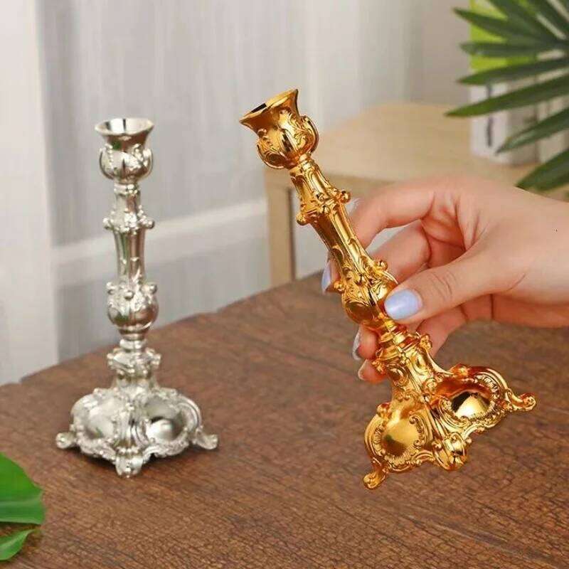 Candlestick, Decoration For Dinner Candlelight Lighting Ins Wind Shooting Background Furniture Decor Vintage Style H260310