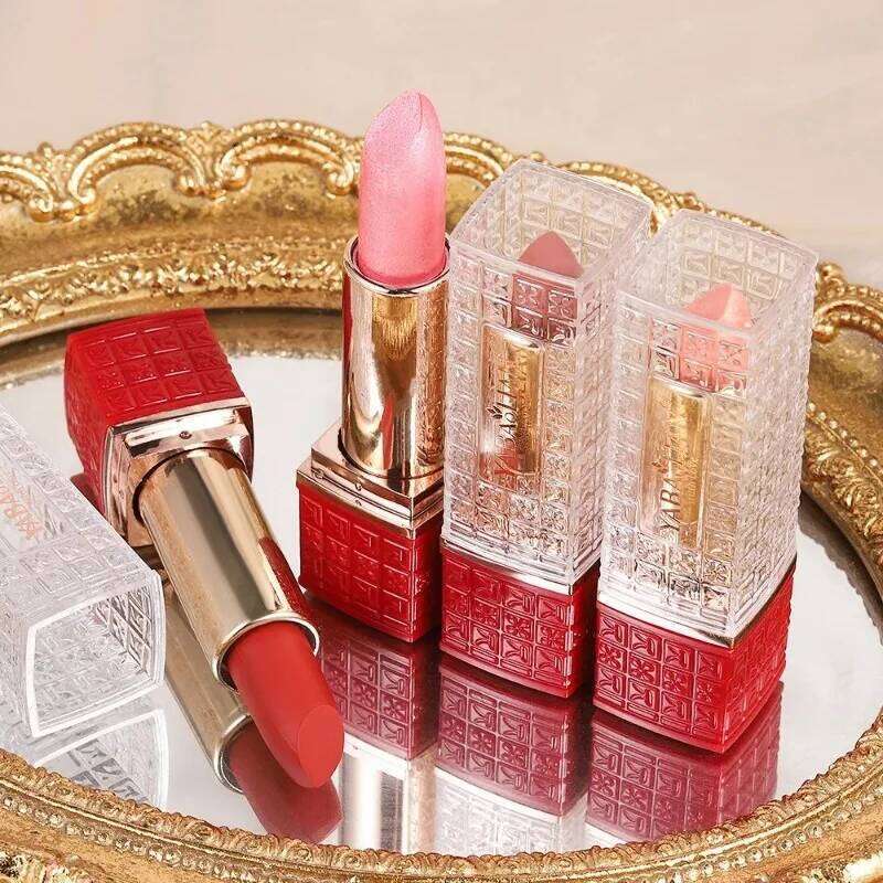 Rose Metallic Lipstick Glitter Lip Glaze Glossy Velvet Texture Durable Lasting Moisturize Make Your Lips Shiny Lipgloss Makeup Z260310