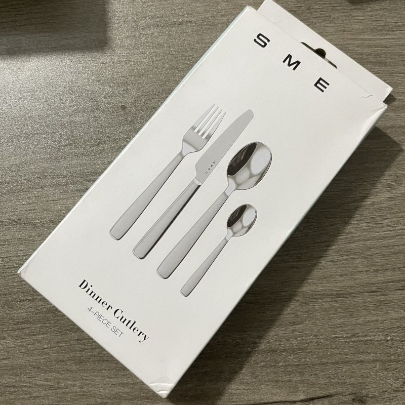 4-Piece Stainless Steel Cutlery Set Mirror Polished Dinner Knife Fork Spoon Teaspoon Set Reusable Tableware for Home Restaurant