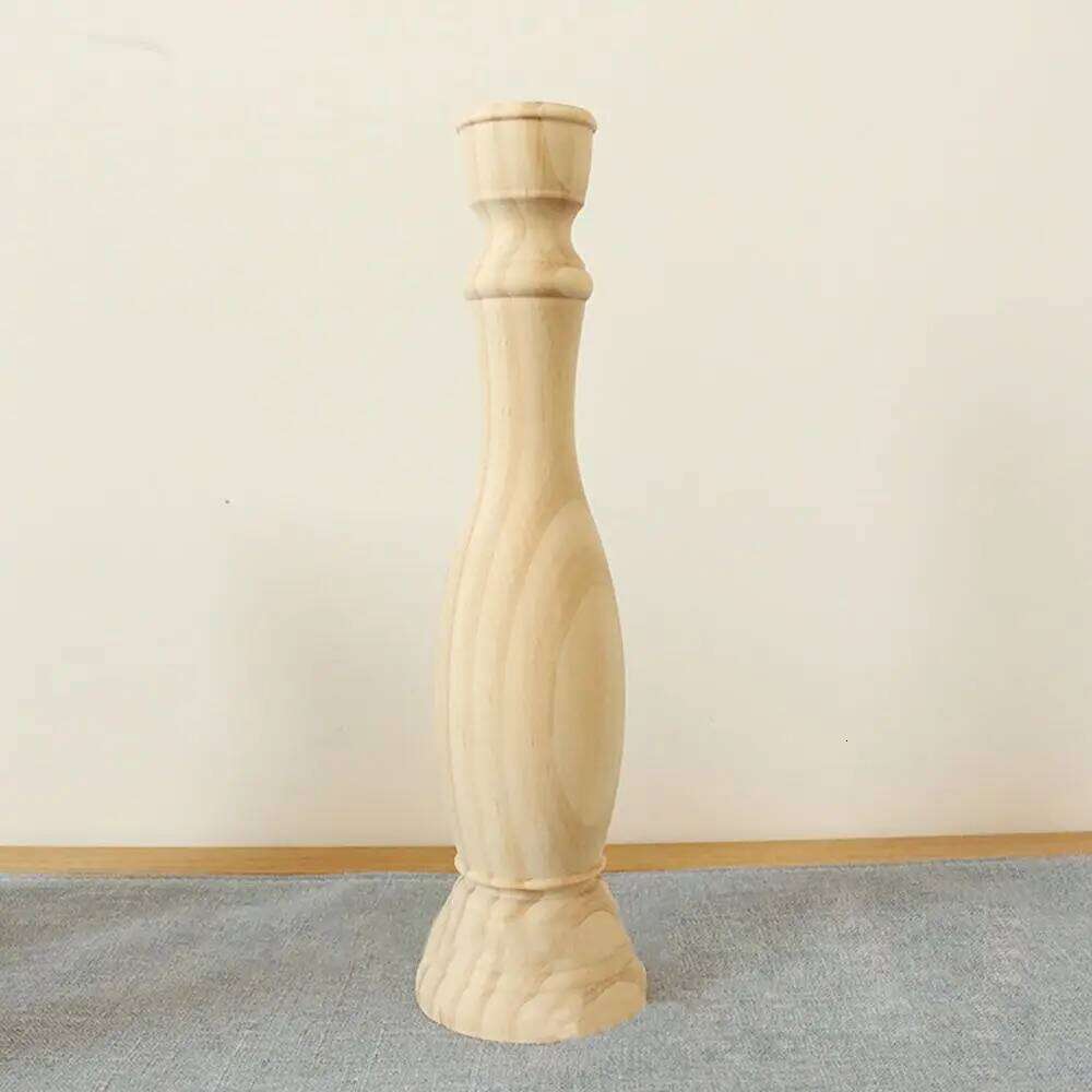 Smoothed Rustic Craft Unpainted Retro For Party Home Wedding Wood Candlesticks Holders Candle Stand Candelabros H260310