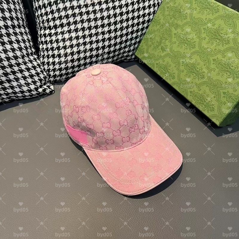 Top Designer Luxury Men Canvas Baseball Caps Pink Hats With Box High Quality Women Fitted Caps Fashion Fedora Letters Stripes Mens Casquette Beanie Hat Original box