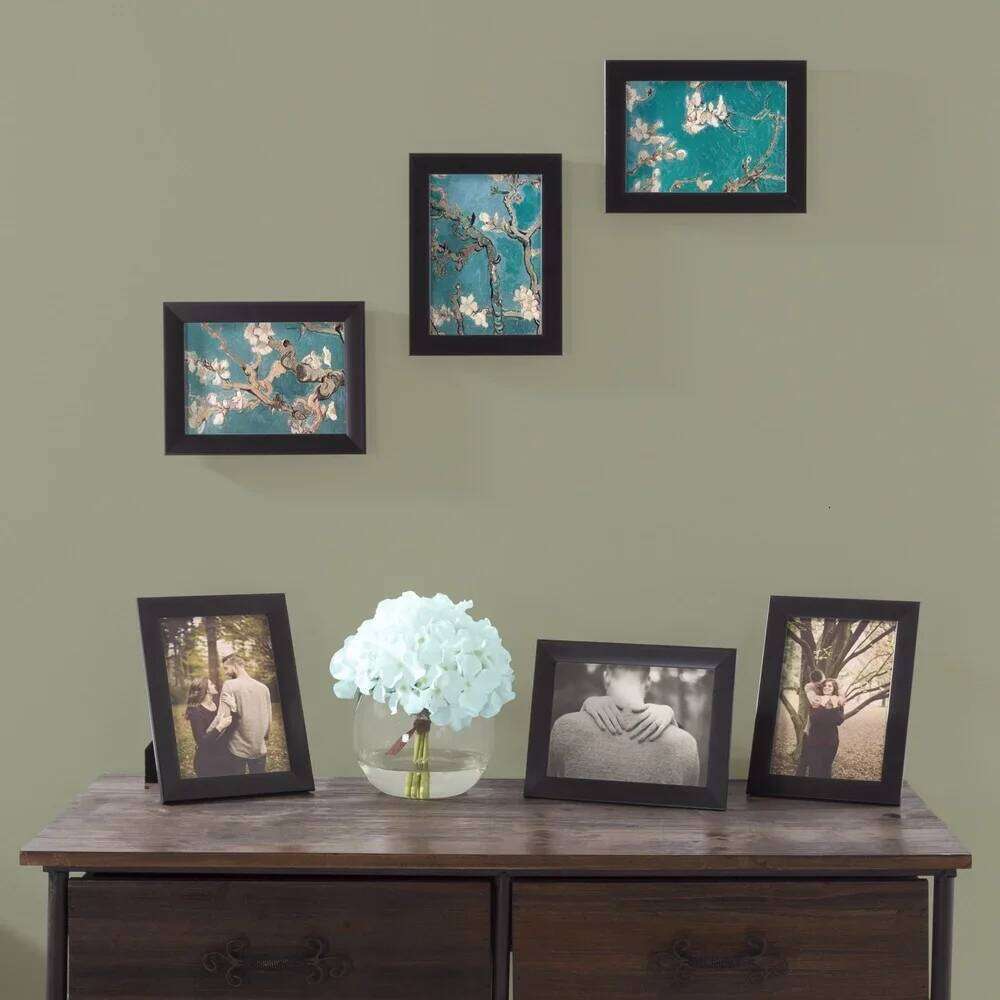 Set of 6 Black Picture Frames 5x7 Easy Hanging or Standing Gallery Frame Photos Artwork Documents Home Office Decor H260310 - view 6