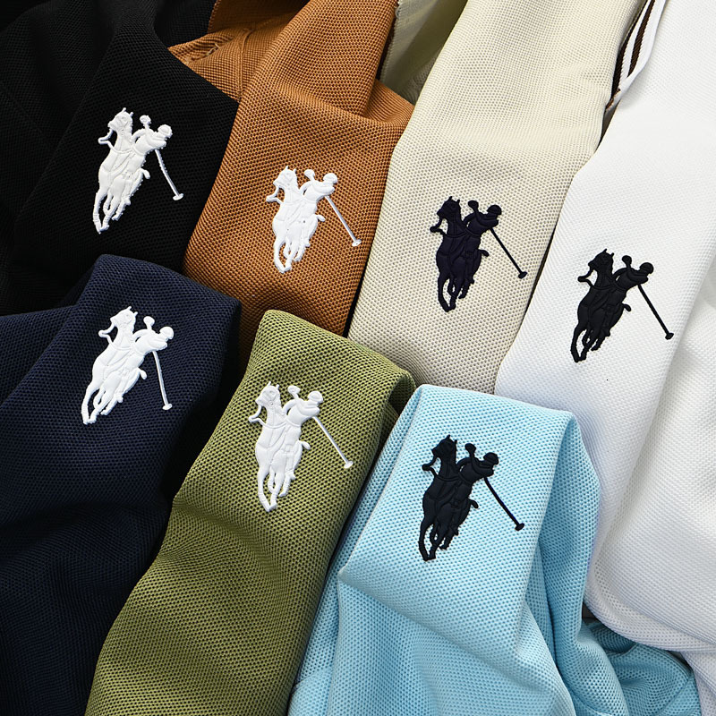 Luxury Brand Designer Clothes Premium Paul Authentic Men's Clothing, Men's Polo Shirt, Summer Turn-Down Collar With Small Horse Logo, Short-