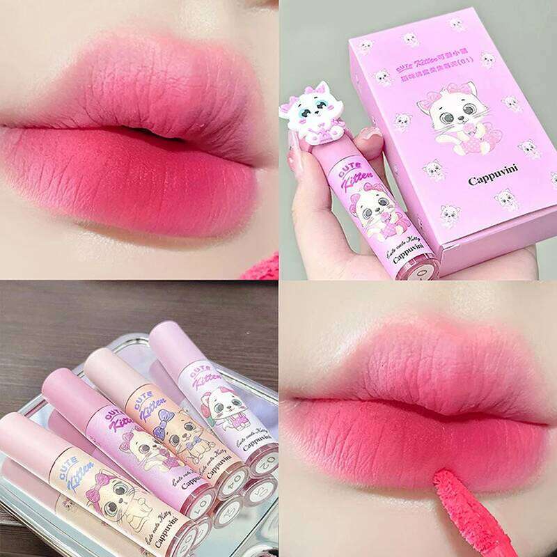 Smooth Easy To Wear Velvet Peach Pink Mud Nude Lasting Liquid Lipstick Waterproof Mousse Cappuvini Lip Gloss Makeup Cosmetic Z260310