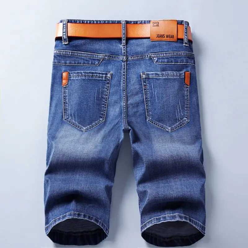 Summer Shorts Jeans Men Denim Pants Stretch Black Fashion Design Mens Jeans Slim Straight Male Short Jeans N260310