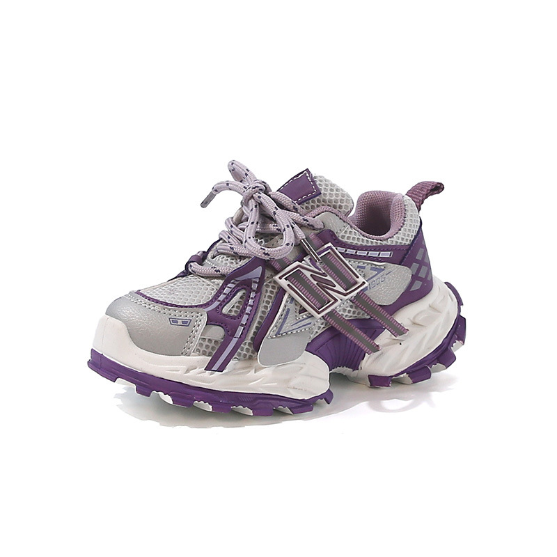 Hot free shipping designer shoes for kids running shoes grey purple black sliver Fashionable and versatile outdoor sneakers sport shoes