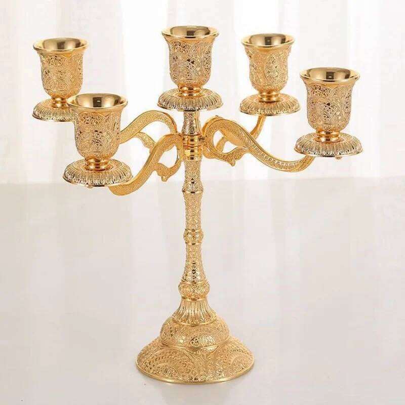European Style Five-Head Three-Head Candlestick Wedding Table Decoration Candelabra For Dinner Hotel Home Lighting Decor Pieces H260310