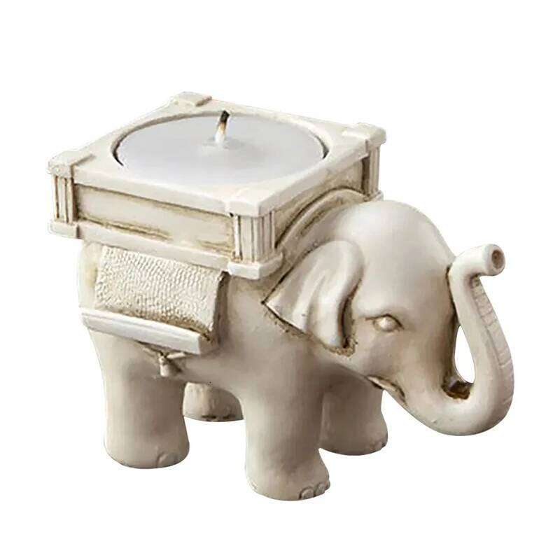 Resin Candle Holders Statue Candlesticks For Decoration Table Candleholder Sculpture Ornaments Living Room Mini Bird Elephant H260310