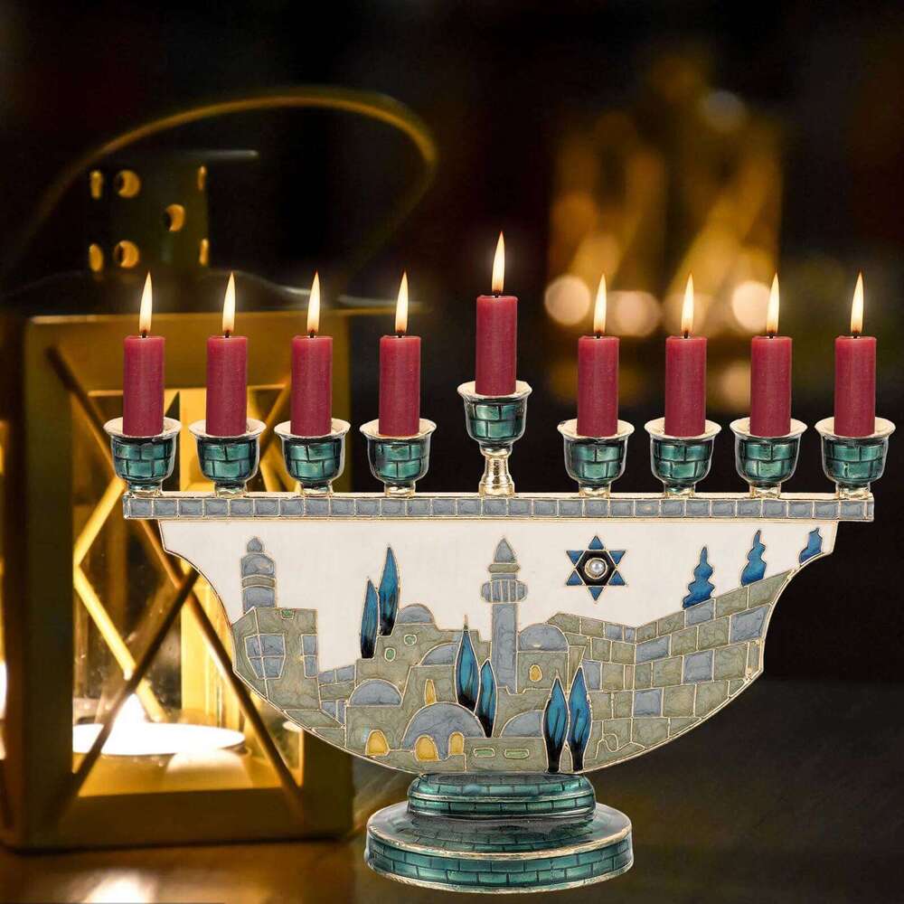 Jerusalem Candlestick Jewish Holders Holiday Vintage Decor Metal for Candlesticks Candelabra H260310