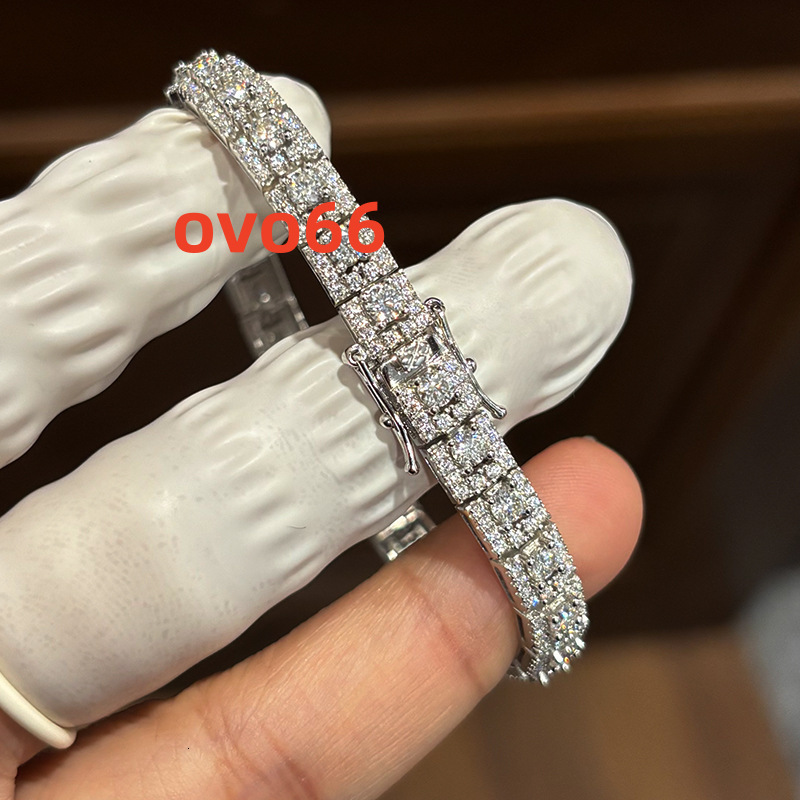 3mm Moissanite Tennis Bracelet for Women Certified D Color VVS Passes Diamond Tester S925 Silver Square Bracelet Jewelry Gifts