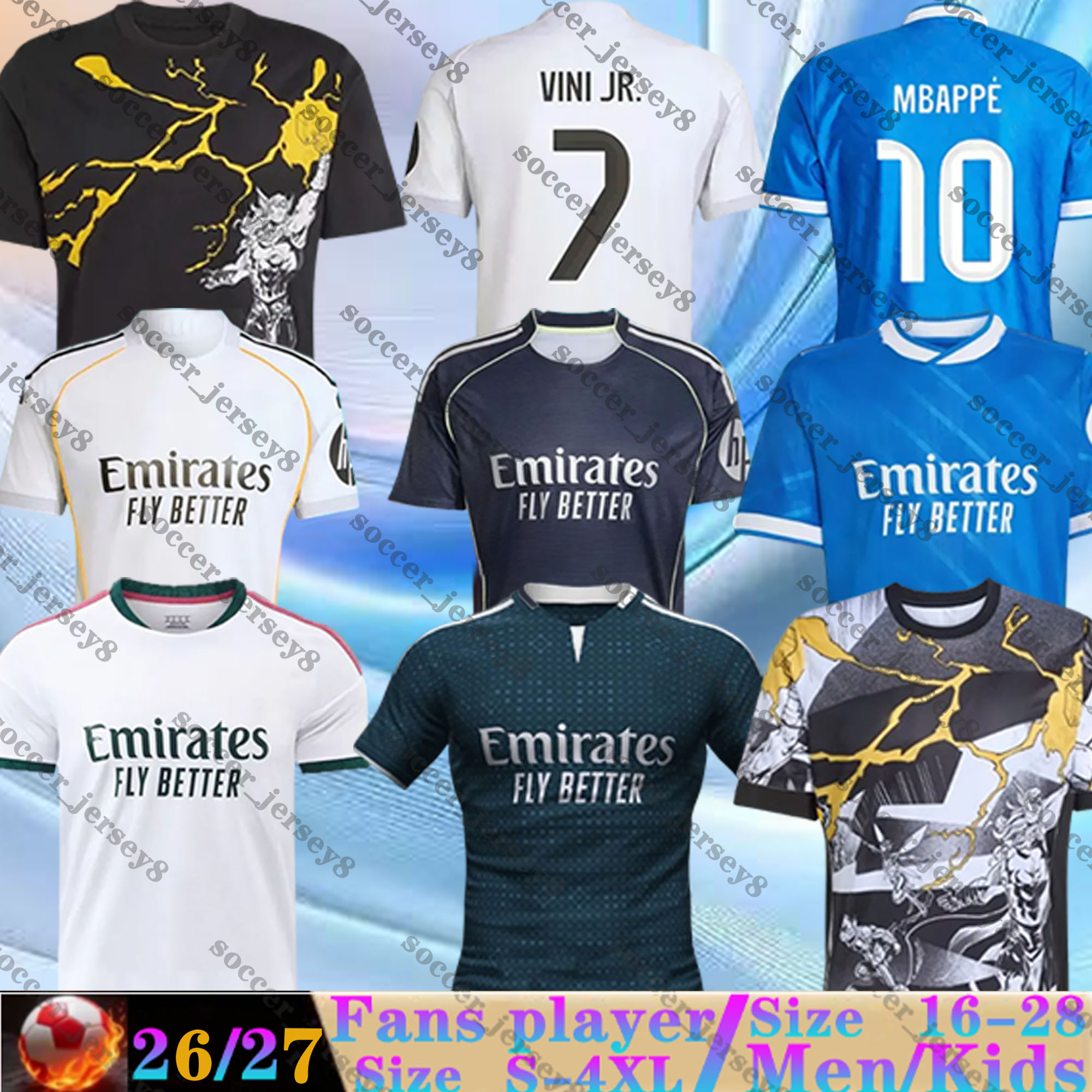 25 26 Reals Madrid soccer jerseys MBAPPE BELLINGHAM TRENT VINI JR RODRYGO fans player men uniform MODRIC Valverde Arda Guler Endrick 2026 2027 football shirt kids kit